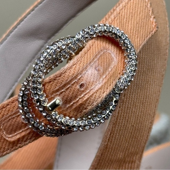 STUART WEITZMAN Mykonos canvas wedge espadrilles - orange mango - size 9 - Picture 7 of 15